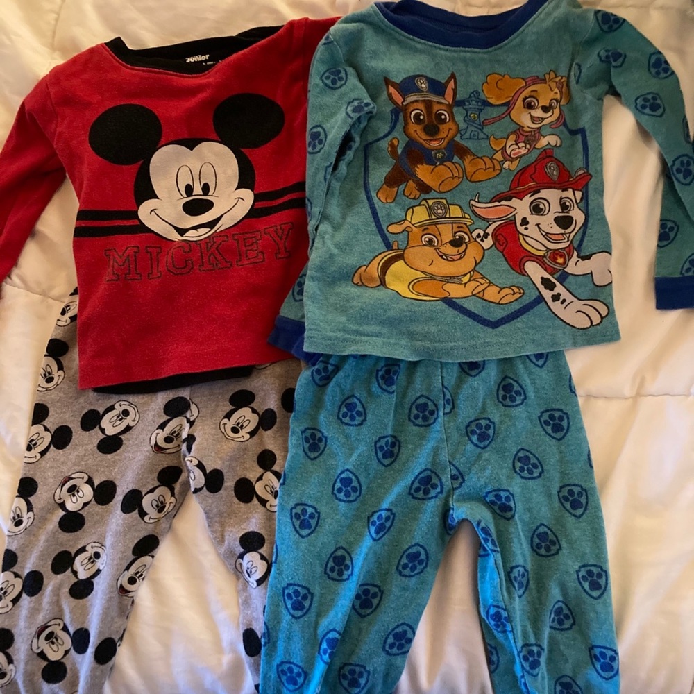 2 pairs 3T pajamas, Mickey Mouse & Paw Patrol